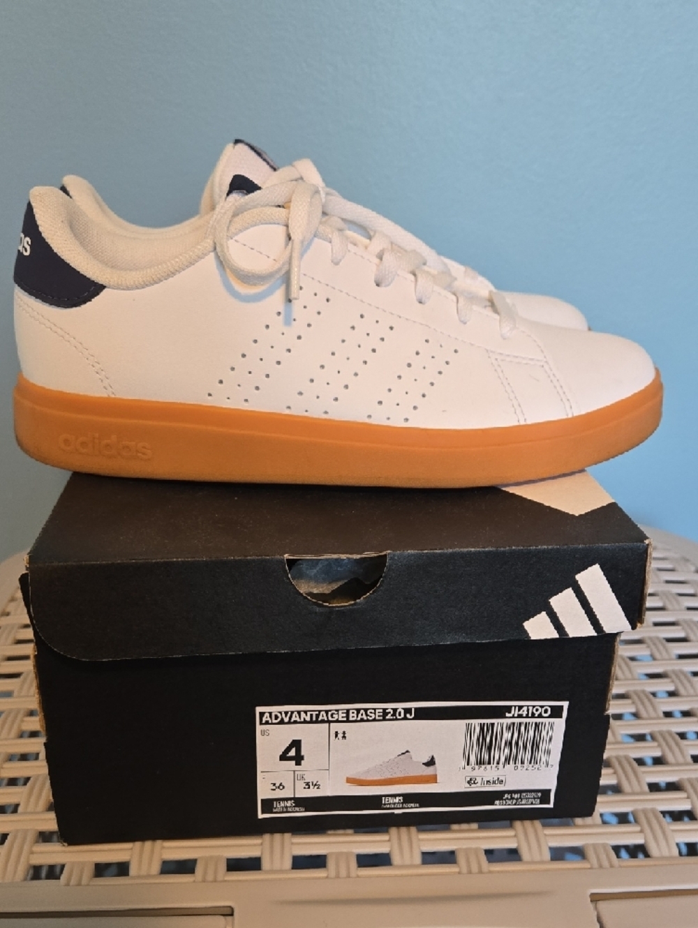 adidas White Sneakers with Gum Sole